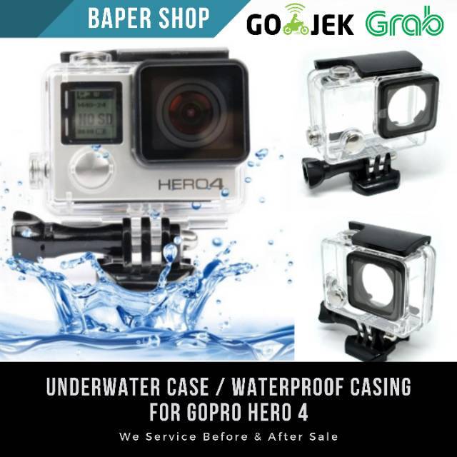 Waterproof case for gopro hero 4 action cam underwater