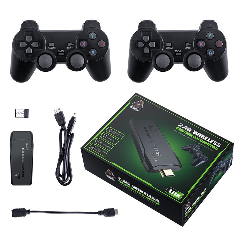 4K Game Stick generasi 2 TV BOX 10000 Video Games Retro Mini Console Wireless gamepad kedua VS PS1 Lite game stick gen 2 hadiah lebaran anak lelaki ulang tahun birthday