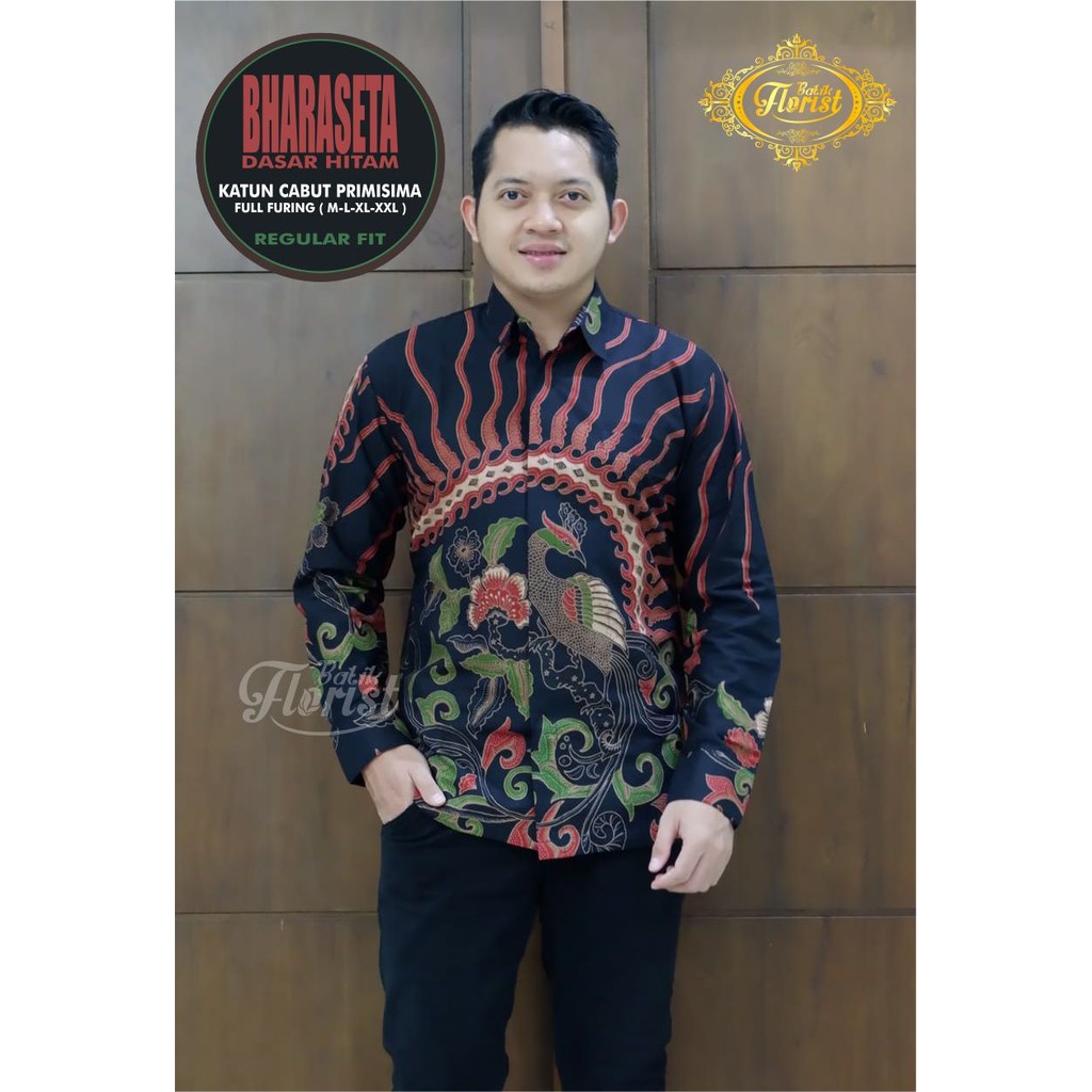 Batik Pria BHARASETA Kemeja Full Furing Bahan Katun Cabut Primisima