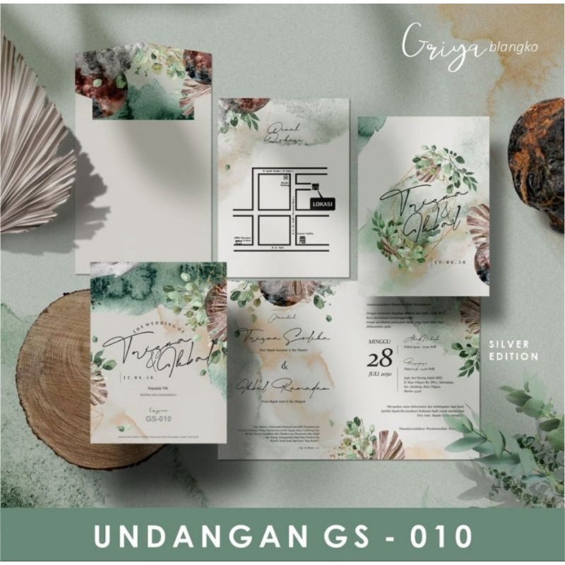 blangko kartu undangan Griya GS 010 + amplop (kosongan)