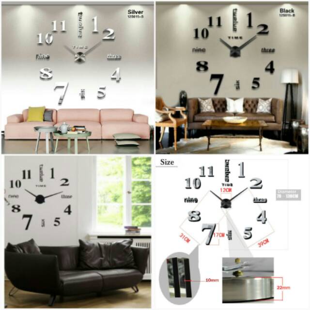 Jam Dinding DIY 80-130cm Diameter OMHAKZSV