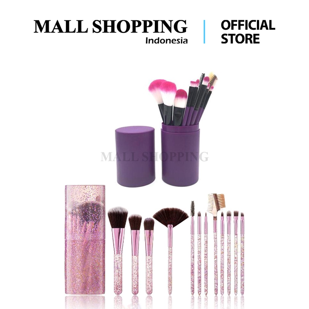 (COD) Kuas Make Up Tabung 12pcs Make Up Brush 12 Set In Tube Kuas Make Up MALLSHOPPING