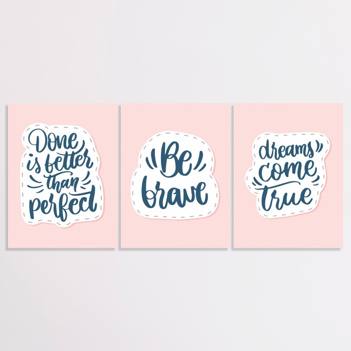 Hiasan Dinding Dekorasi Mini Poster Quotes Motivasi Typography 15x20cm