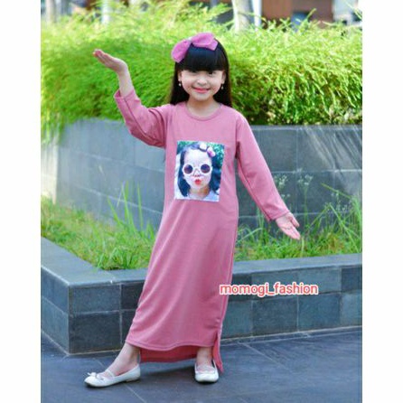 MOMOGI-MIDI DRESS ANAK PEREMPUAN MOTIF KARAKTER / LONG TUNIK ANAK (Usia 5th-10th)