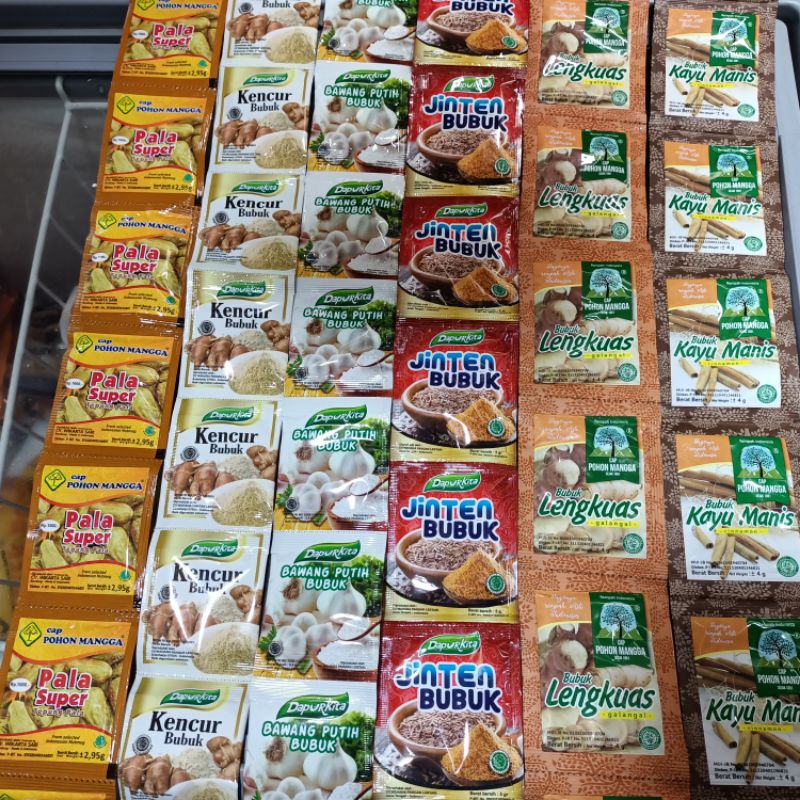 

❤️GROSIR❤️Rempah-rempah asli bubuk sachetan semua varian (Per 1 RCG isi 12 PCs)