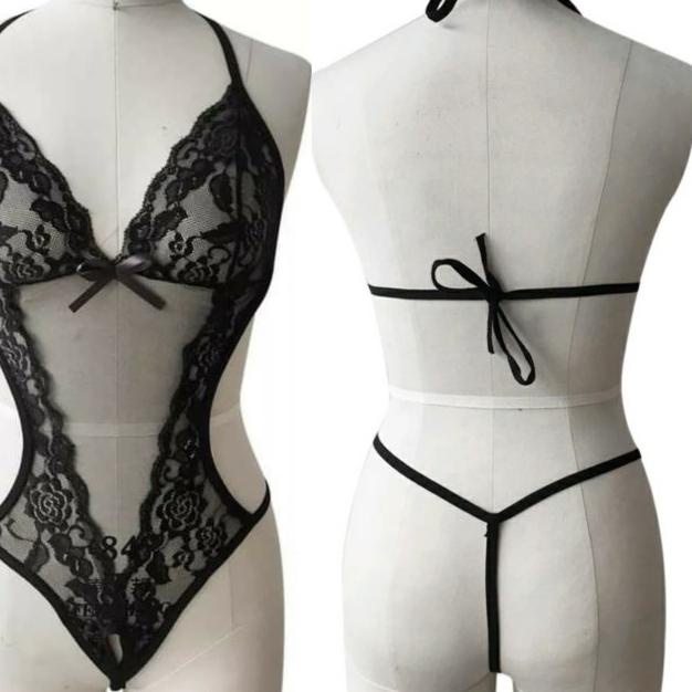 ♦ Bra Set Gstring Celana Dalam Bralette Camisole Tanktop Thong Lingerie - Hitam, Catat Dipesanan ♞