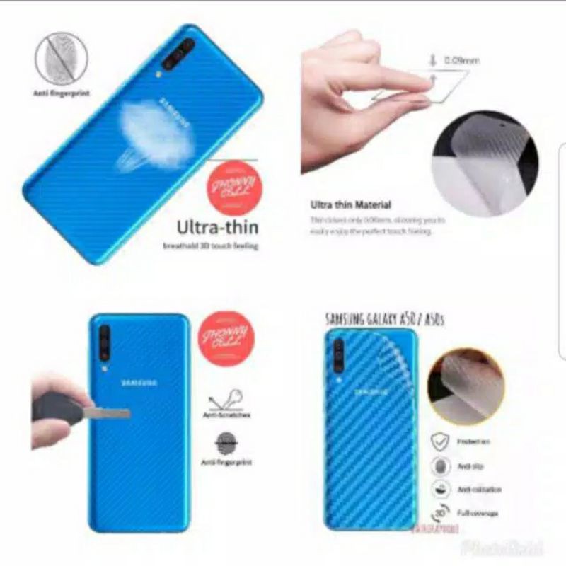 PROMO Garskin Carbon 3D SAMSUNG A02 Back Skin Transpan Ptotector