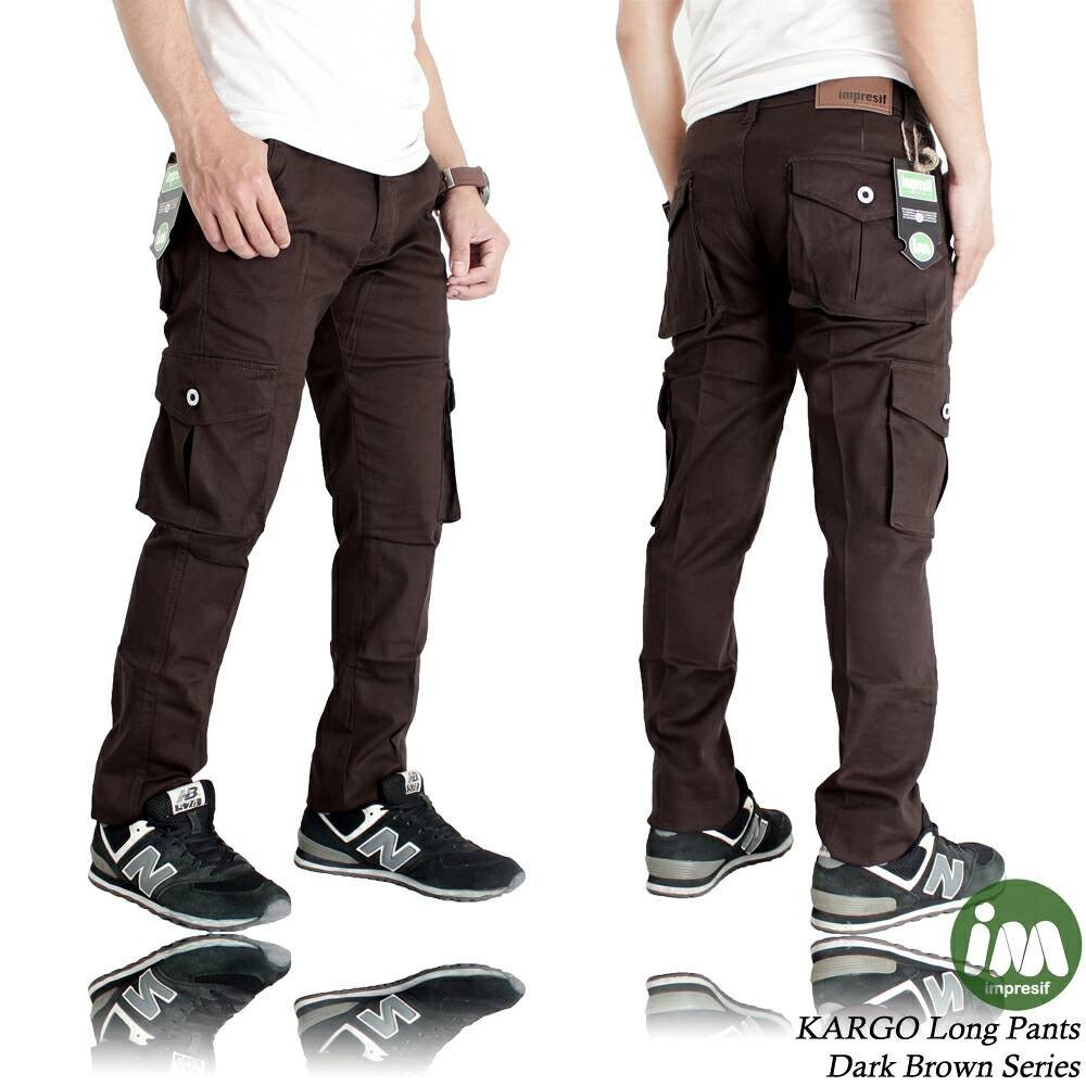 1KG Masuk 4pcs JUNS Celana Cargo Long Pant Ori Impresif Dark Brown