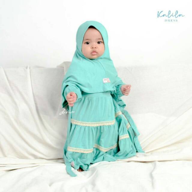 Gamis anak kaos gamis kalila warna tosca