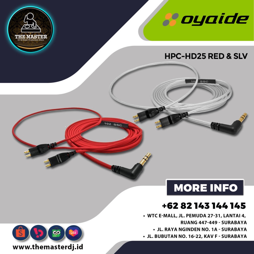[Ready Stock] Oyaide HPC-HD25 V2 | HPC HD25 Headphone Cable for Sennheiser HD25