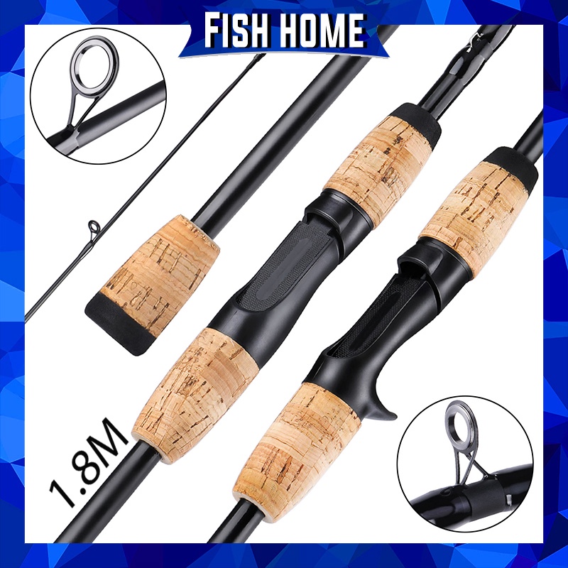 Spinning Casting Fishing Rod Carbon Fiber Fishing Rod M Power Ultralight 2 Bagian Kekuatan Tinggi Ketahanan Aus untuk Sungai Danau Air Tawar