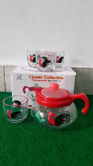 Mini Drink Set / Teko Set Ayam Jago Gelas Sloki Klasik