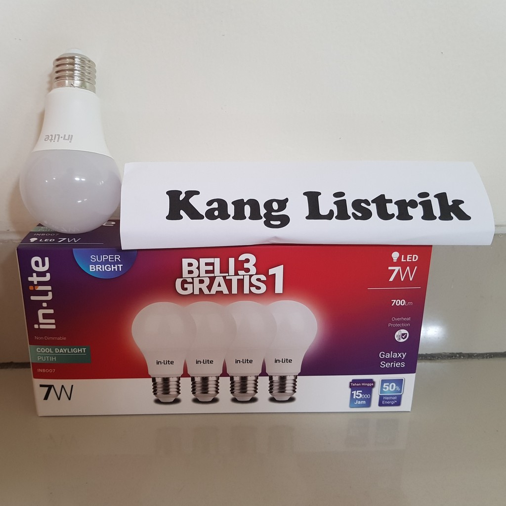 Lampu INLITE PAKET / IN-LITE LED PAKET 7W Paket Beli 3 Gratis 1