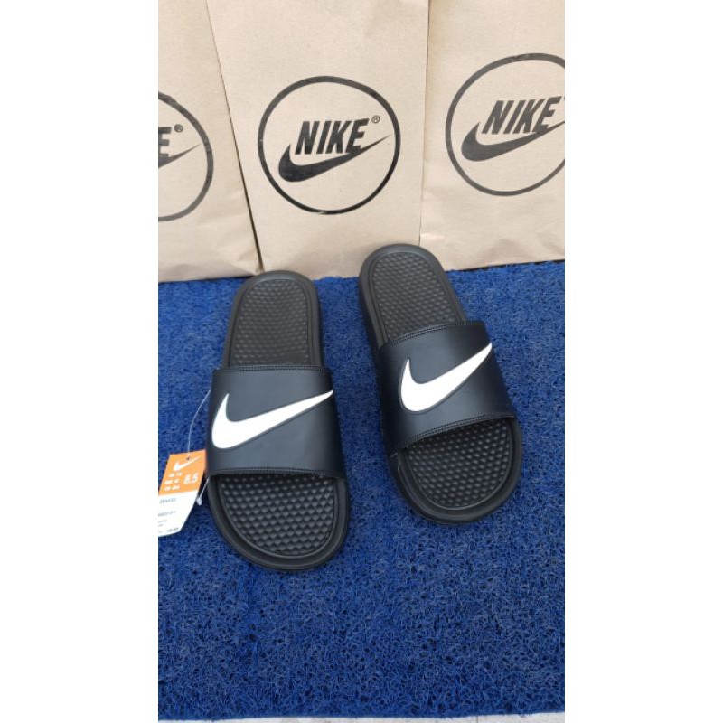 sandal pria slide wanita cowok kekinian slop nike benassi hitam karet dewasa murah