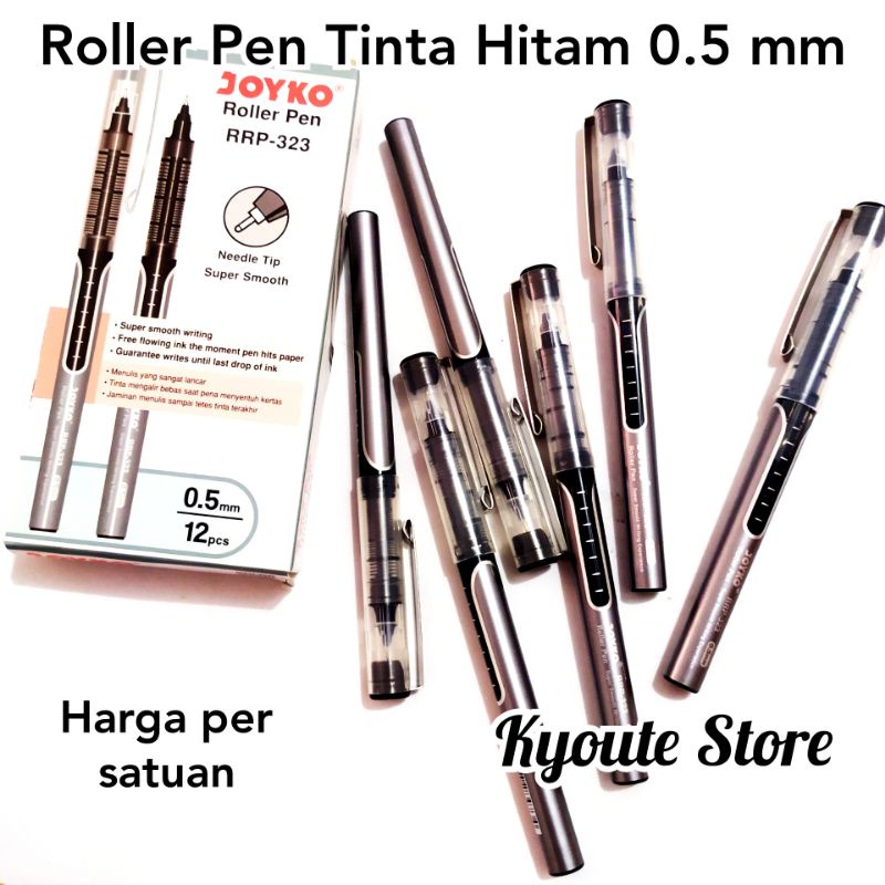 

Joyko Roller Pen Ballpoint Pulpen Hitam Black 0.5 mm Super Smooth Writing Doodle