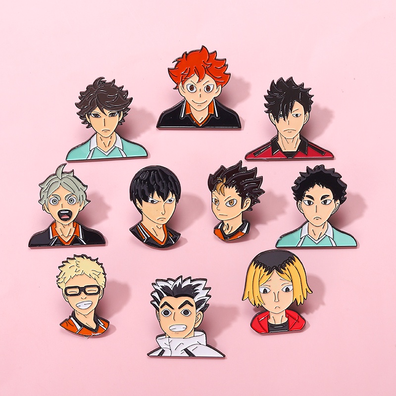 Bros Pin Desain Anime Junior Volleyball Player Untuk Aksesoris Pakaian