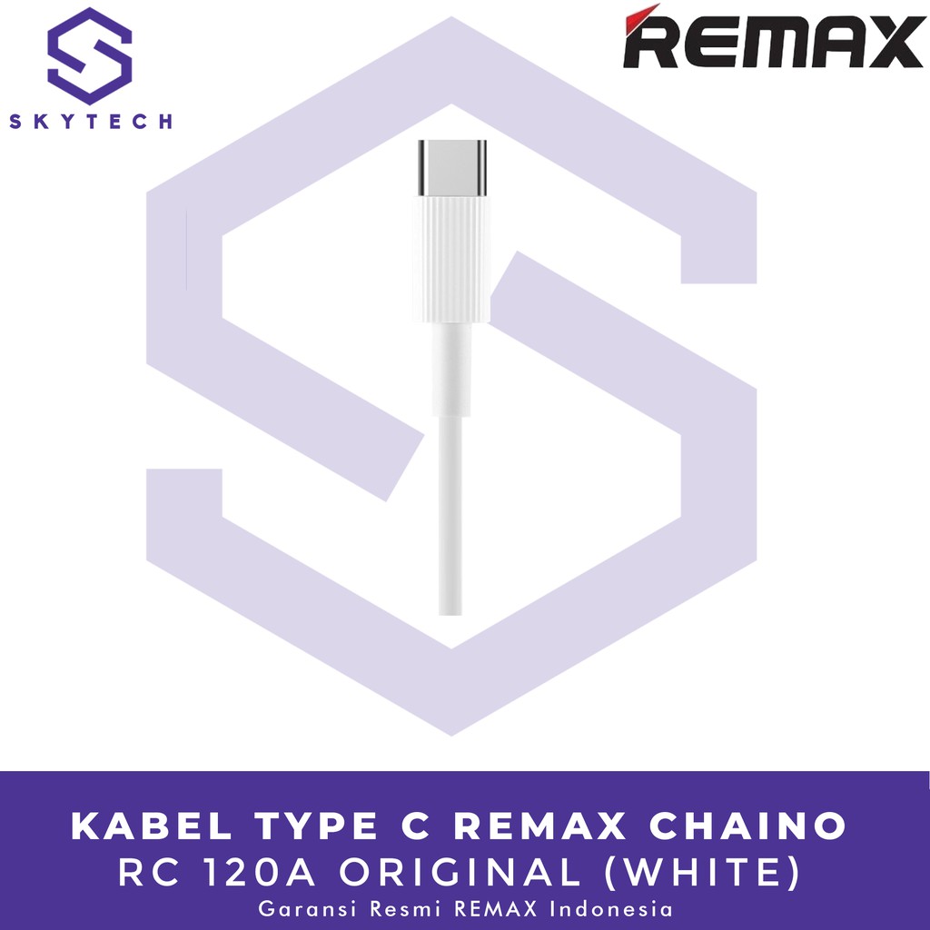 KABEL TYPE C REMAX CHAINO WHITE RC 120A ORIGINAL GARANSI RESMI