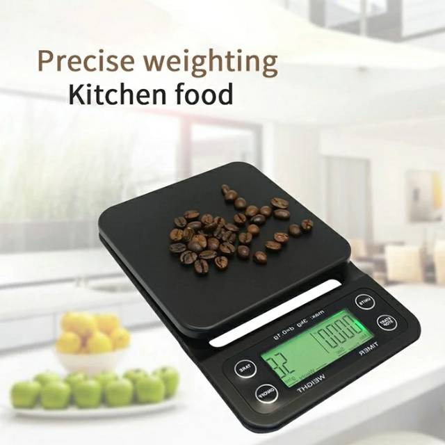 TIMER COFFEE SCALE TIMBANGAN KOPI DAPUR HIGH QUALITY LCD 3KG TAFFWARE BERKUALITAS TIMBANGAN KUE