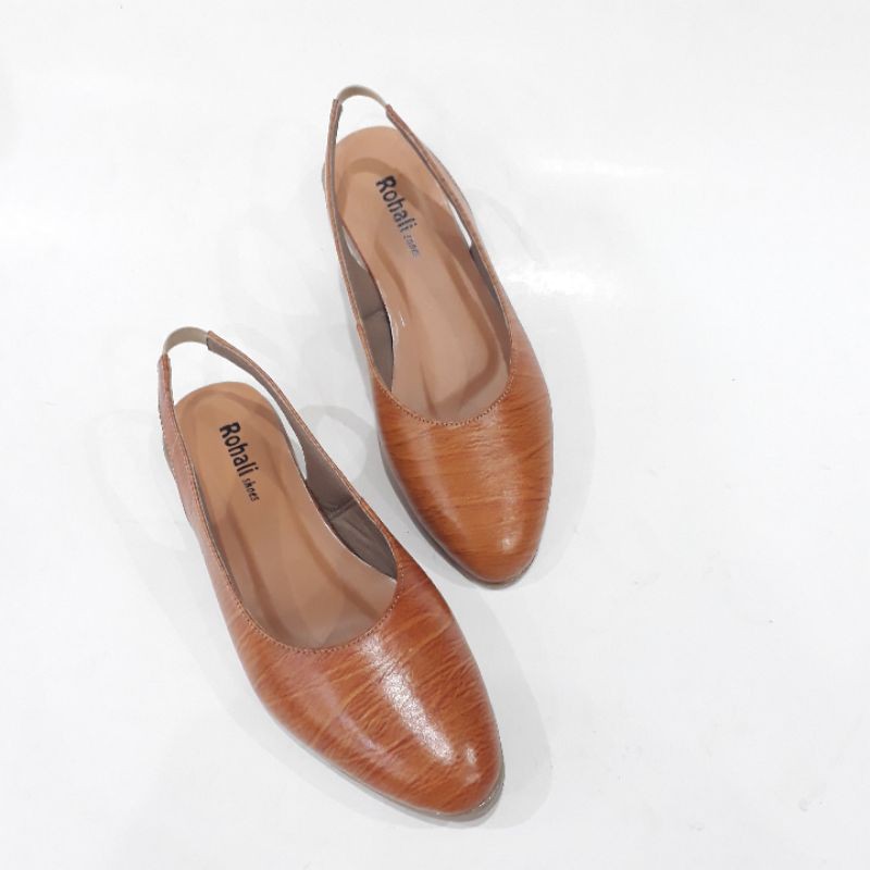 SEPATU FLAT SHOES TALI BELAKANG KULIT  ASLI MODEL SIMPLE 062