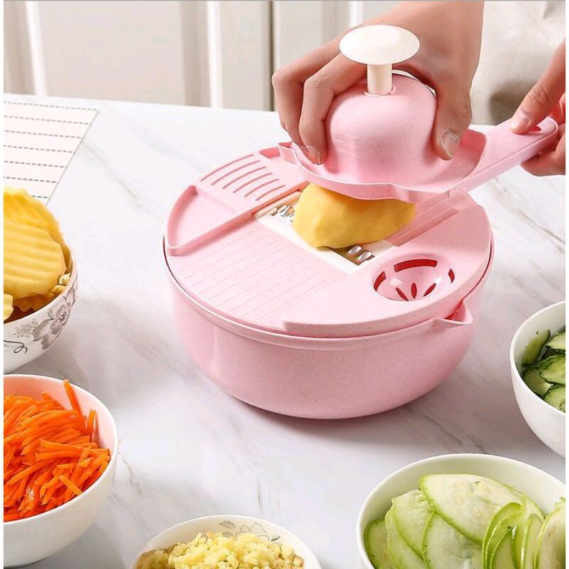 PEMOTONG SAYUR BUAH SERBAGUNA 12 IN 1 NICER DICER