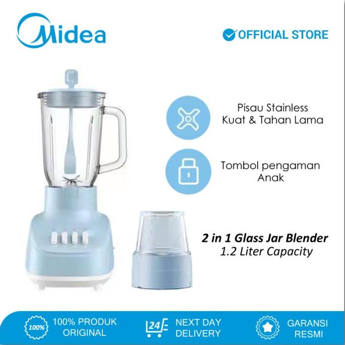 Midea Blender Kaca 1.2 Liter 2in1 - BL6008BW (Blender dan Grinder) Termurah