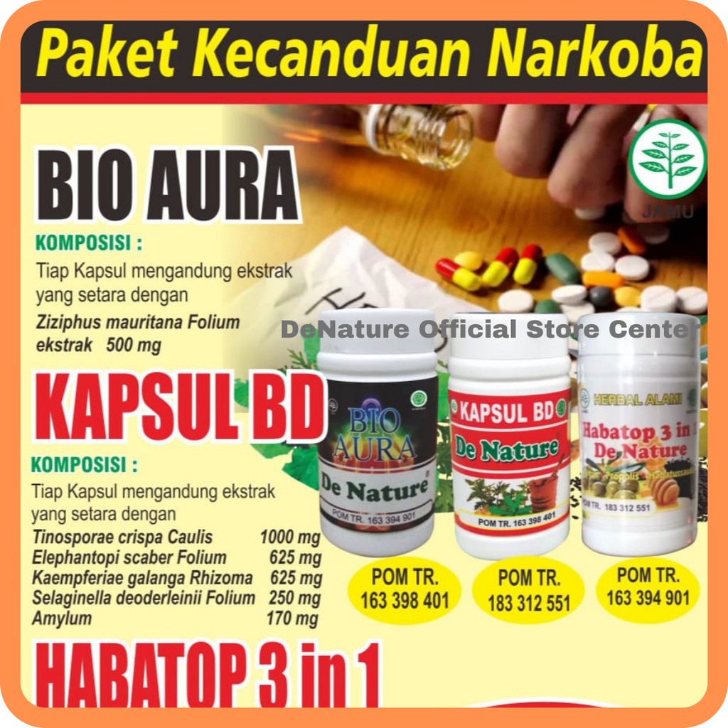 DeNature Herbal Obat Kecanduan Narkoba Ketergantungan Obat Obatan Tembako Gorila Alami Herba DNOSJ H