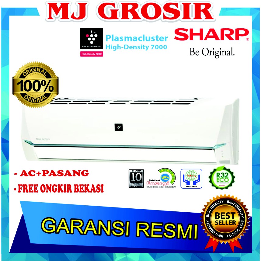 AC SHARP AH-AP 07 SSY 3/4 PK + PASANG R32 PLASMA CLUSTER STANDART LOW - Putih