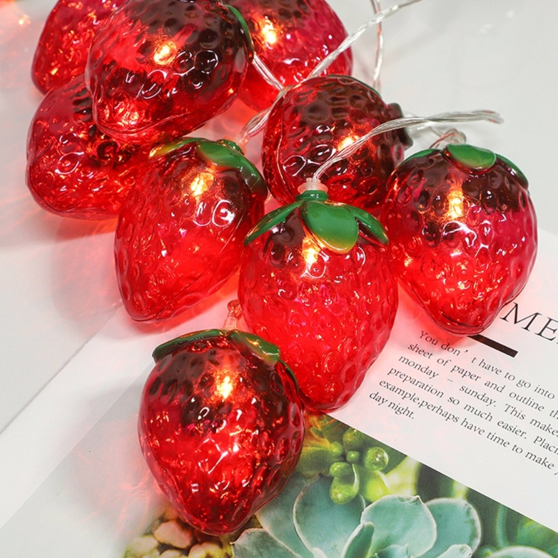 Zzz Lampu String Led Bentuk Strawberry Untuk Dekorasi Natal