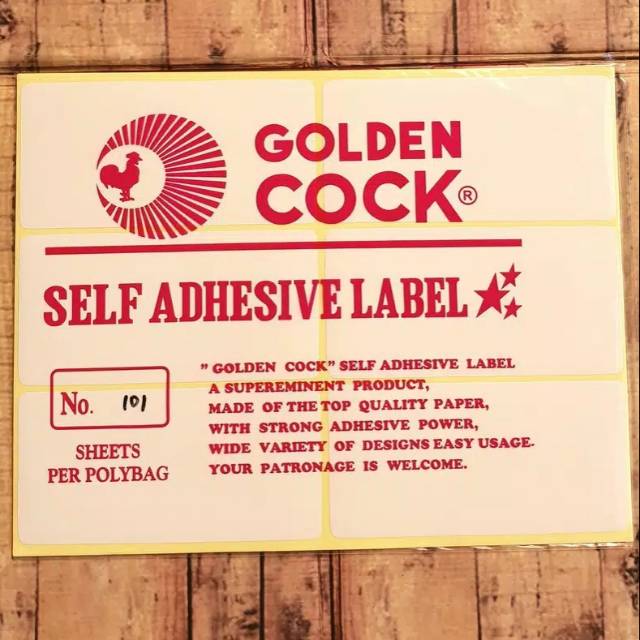 Label stiker 101 103 121 golden cock 103 untuk undangan nikah