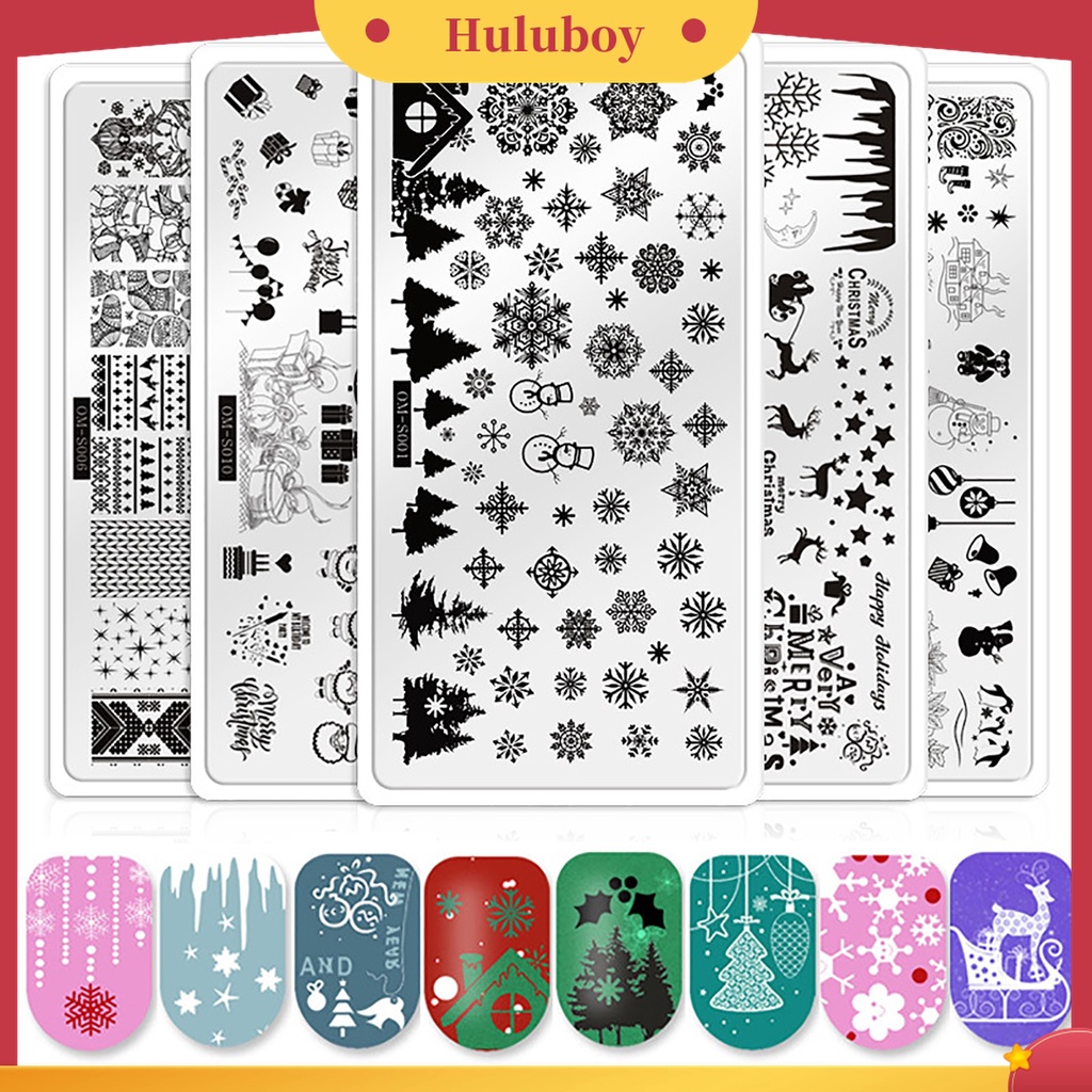 Huluboy Huluboy♡ Plat Stempel / Cap Kuku Motif Natal / Snowflake / Snowman