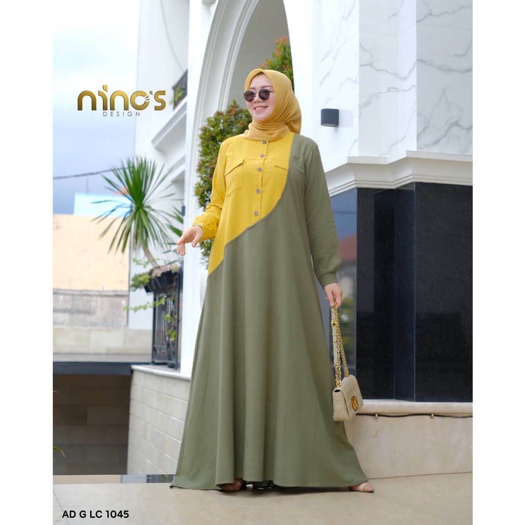 (COD) GAMIS KOMBINASI CRINKLE ORIGINAL NINOS DESIGN CRINKLE JAGUAR RENDA DEPAN BUSUI FRENDLY BAJU PE