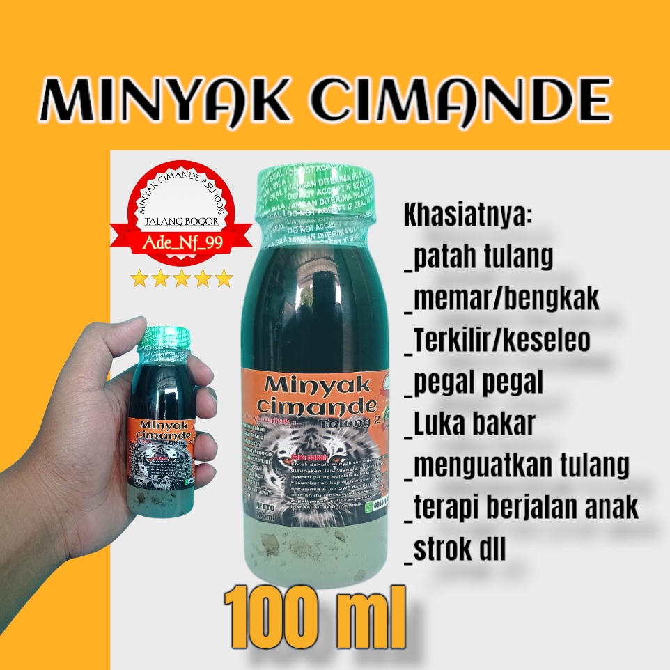 Minyak Cimande Asli Talang bogor obat patah tulang/retak, obat luka bakar asli talang Bogor.