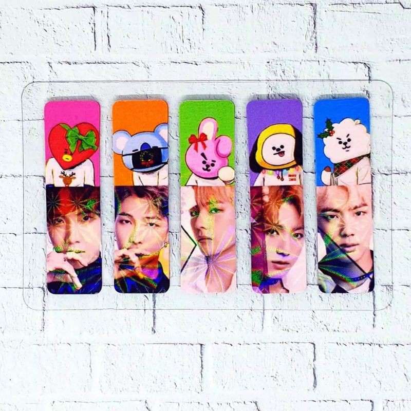 1 SET 100PCS STICKY NOTES PLASTIK MOTIF / STICKY NOTES / PEMBATAS BUKU BTS