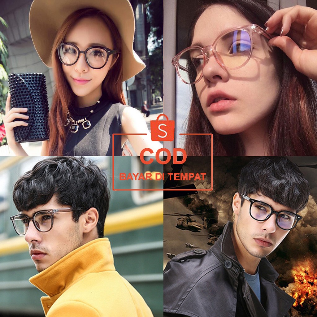 ✅COD Kacamata Fashion Anti Radiasi Photocromic Polarized Aksesoris Korean Style Pria Wanita Cowok Cewek Gaya Korea