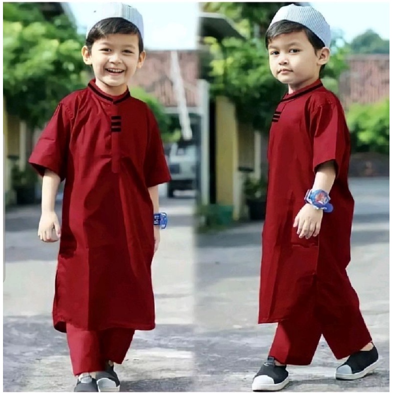 Baju Koko Pakistan Anak 1-12 Thn / Setelan Baju Koko Muslim Anak Laki-Laki