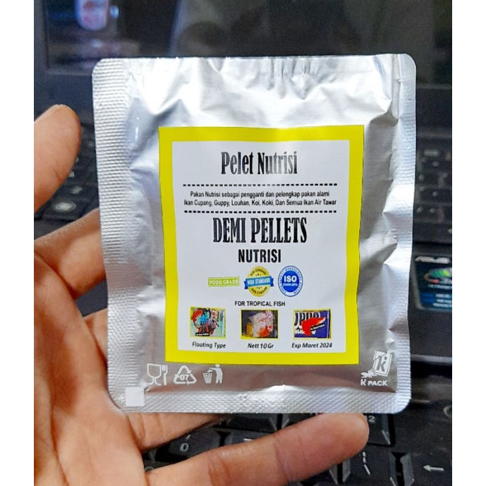 10 Gram Demi pellets Nutrisi Pakan ikan hias kecil Cupang Guppy Molly dll