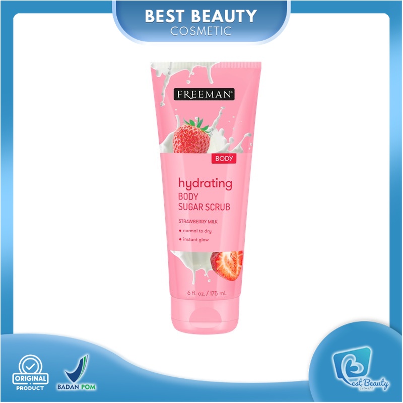 ★ BB ★ FREEMAN Hydrating Strawberry Milk Body Sugar Scrub 175ml