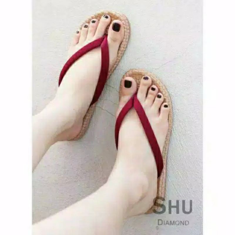 Sandal Jepit Suede Etnik