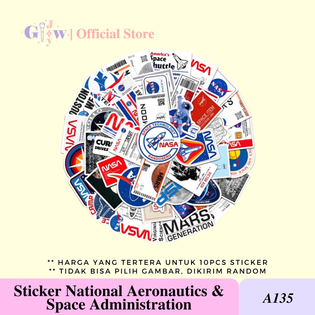 A135 STICKER 10PCS (NASA) anti air notebook scrapbook label tempel motif kartun superhero super hero unik lucu atk alat tulis kantor murah viral termurah kartun komputer leptop handphone hp smartphone koper laptop tembok kulkas disney anime