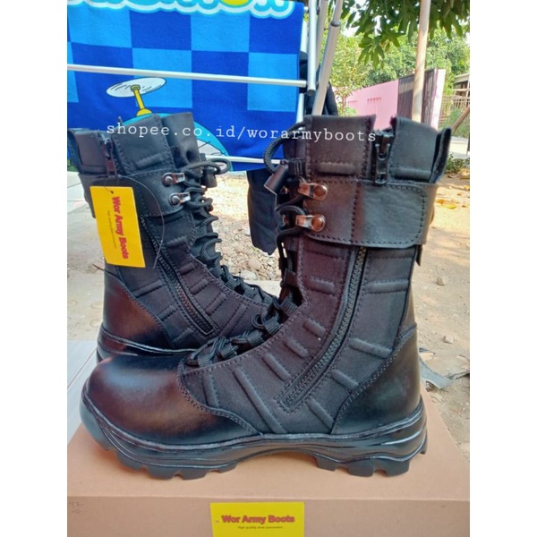 Sepatu PDL Ninja Titans TNI AD Full kulit Sapi Asli  by Wor Army Boots