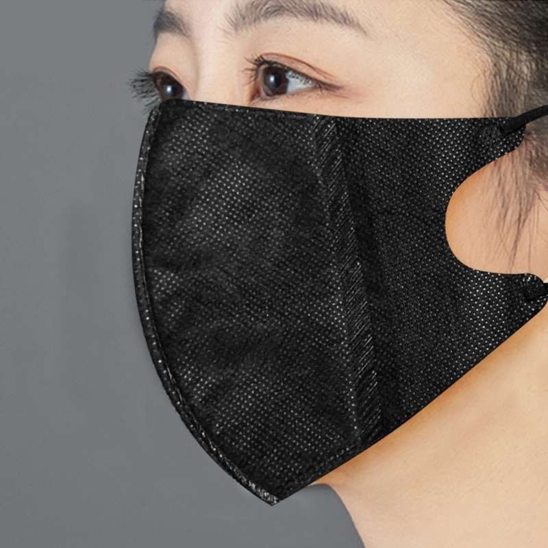 P2 Masker Duckbill | Face Mask Earloop Putih Hitam 3ply 3 Filter