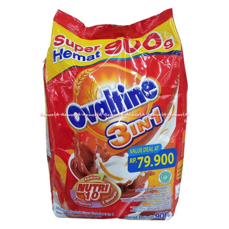 Ovaltine 3in1 High 10 Minuman Susu Bubuk Rasa Coklat 900gr Untuk Memenuhi Kebutuhan Kalsium