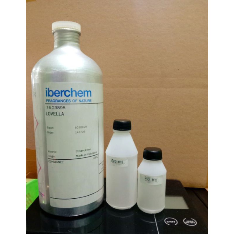 bibit parfum ecer 100 ml kemasan botol plastik .aroma lovelly arrehab