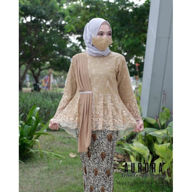 KEBAYA STELAN AORORA SELENDANG - KEBAYA MODERN - KEBAYA WISUDA - KEBAYA PESTA - ATASAN KEBAYA MODERN - KEBAYA KEKINIAN - KEBAYA BRUKAT-BLUS WISUDA