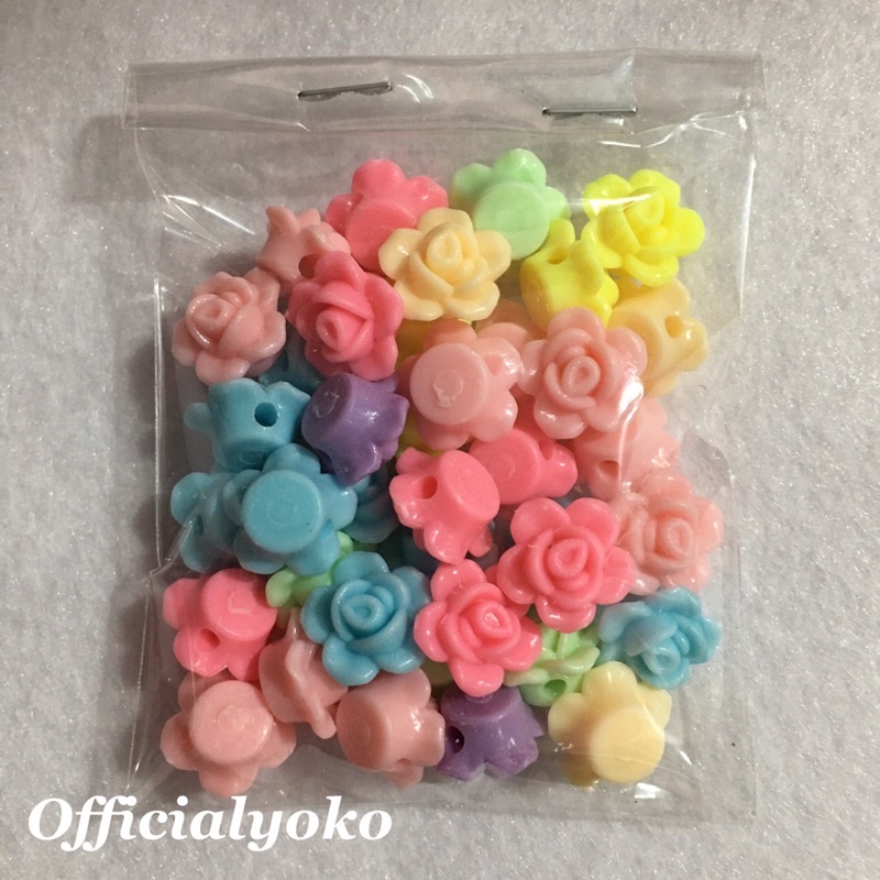 Manik Bunga Mawar Kecil Warna Pastel (15gram)