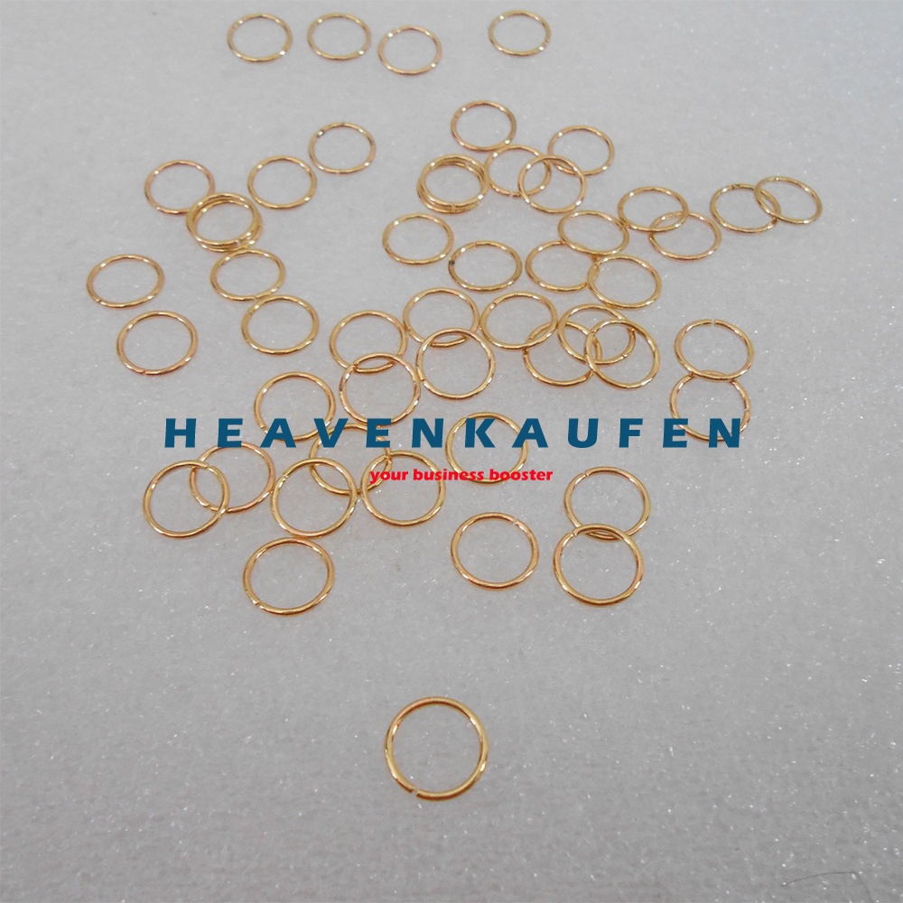 Ring Bulat Tipis Kecil Diameter Lubang 8 mm Gold Muda Emas Muda Untuk Ring Gantungan Kunci Strap Masker Craft DIY Dll Per Pack isi 50 Pcs