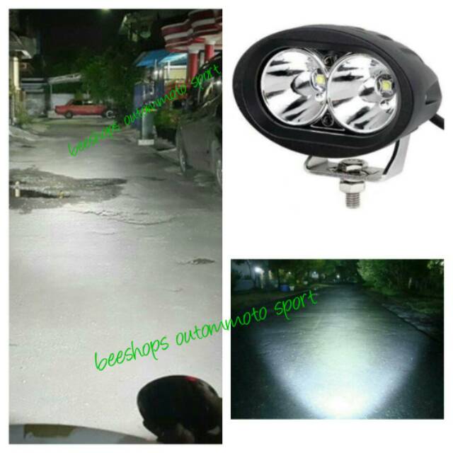 Lampu Sorot Tembak Cree Oval 2 Mata 20W Lensa 4D