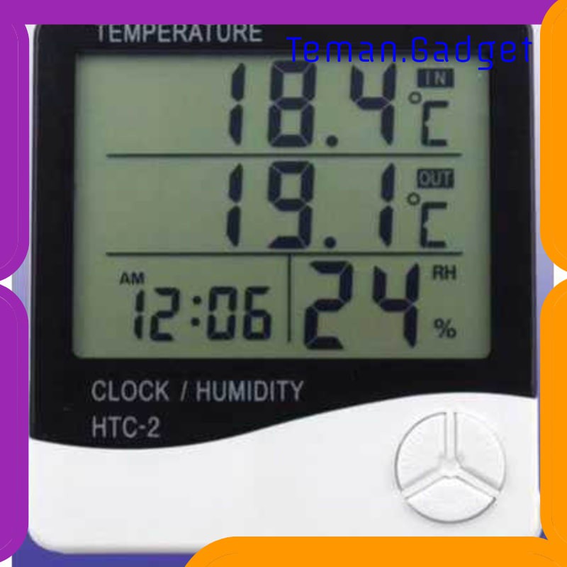 TG-DE030 Taffware Digital Temperature Humidity Meter Clock Alarm Calender HTC-2