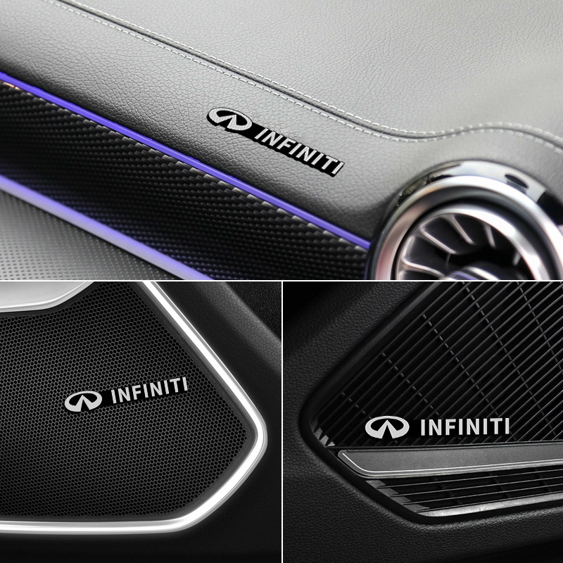 4pcs Stiker 3D Bahan Aluminum Untuk Infiniti FX35 Q50 Q30 ESQ QX50 QX60 QX70 EX JX35 G37 EX3