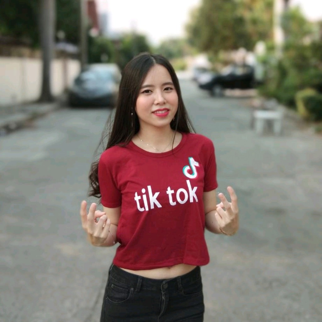  TIK TOK  CROP TEE KAOS WANITA HITS KEKINIAN Shopee Indonesia